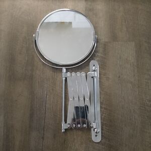 Wall-Mounted Silver Extendable Two Sided Mirror
